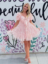 Gorgeous Pink Lace Appliques Sweetheart Bow Tie Short Mini Dress Homecoming Dress